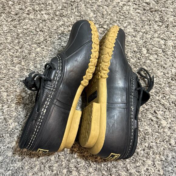 LL Bean Black Duck Boot Low Top Rain Shoes Men's Size 7 Made in USA - Picture 5 of 8